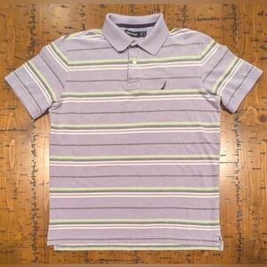 Nautica S Striped Polo S/S Shirt